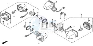 VTR1000F SUPER HAWK drawing WINKER (V/W/X/Y/1,3-CM)