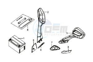 GTS 300 EFI drawing MIRRORS L / R / BATTERY