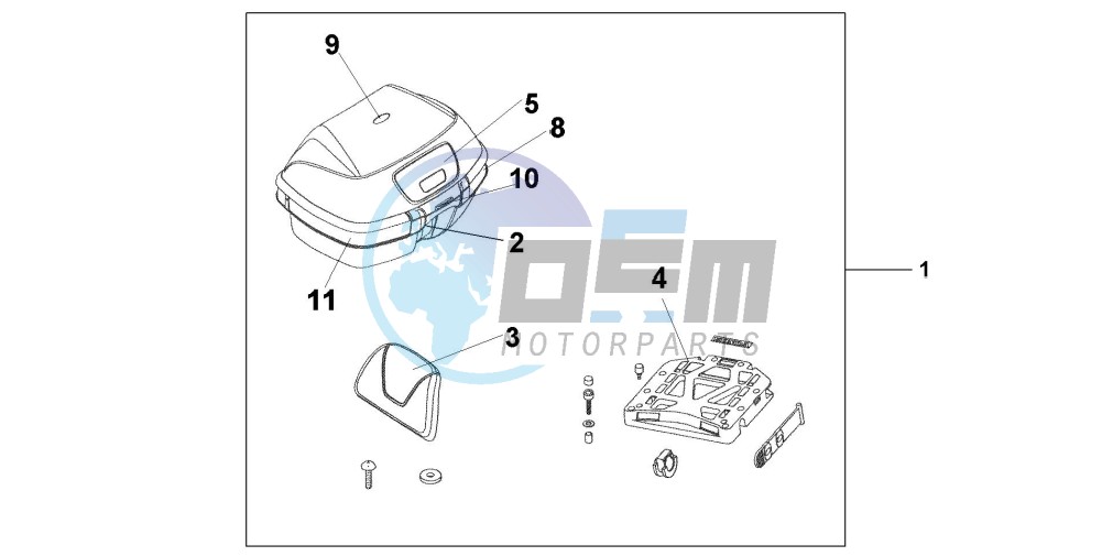 TOP BOX 45L PEARL MON BLUE