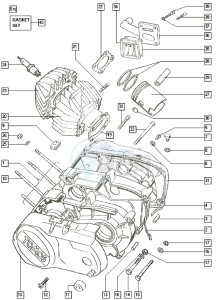 LUXE_25_T-X 50 T-X drawing Crankcase-cylinder-piston