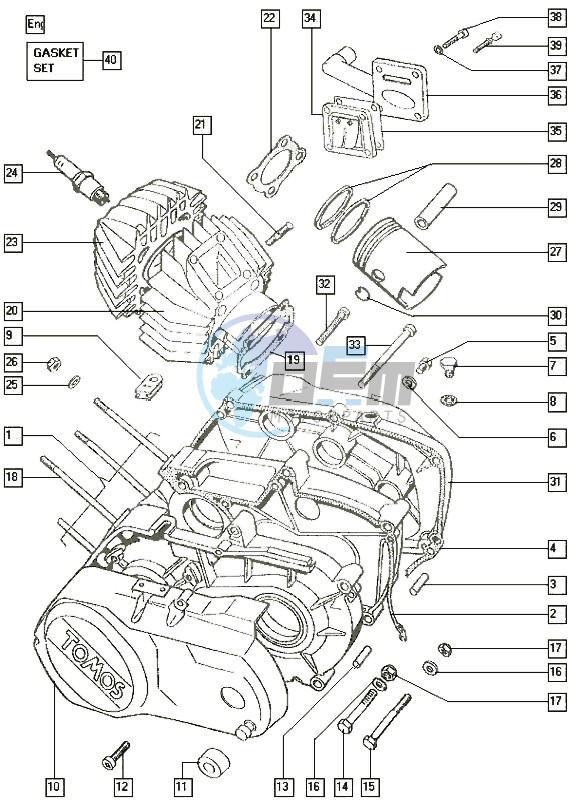 Crankcase-cylinder-piston