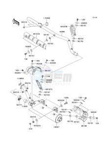 KVF 650 F [BRUTE FORCE 650 4X4I] (F6F-F9F ) F7F drawing MUFFLER-- S- -