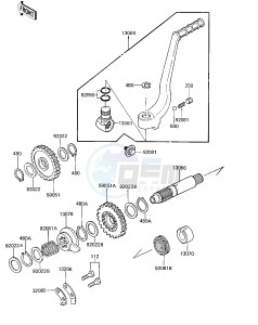 KX 125 C [KX125L] (C1) [KX125L] drawing KICKSTARTER MECHANISM