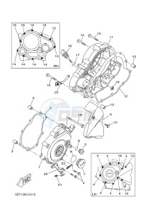 YZF-R125A YZF-R125 ABS R125 (5D7E) drawing CRANKCASE COVER 1