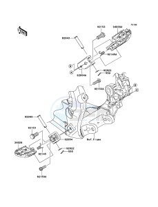 KX250F KX250W9F EU drawing Footrests