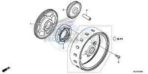 CBR500RD CBR500R UK - (E) drawing STARTING CLUTCH