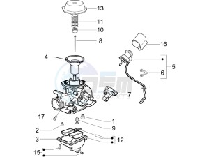 Fly 150 4t drawing Carburetors components