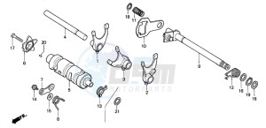 CG125M drawing GEARSHIFT DRUM