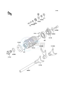 ELIMINATOR 125 BN125A7F GB XX (EU ME A(FRICA) drawing Gear Change Drum/Shift Fork(s)