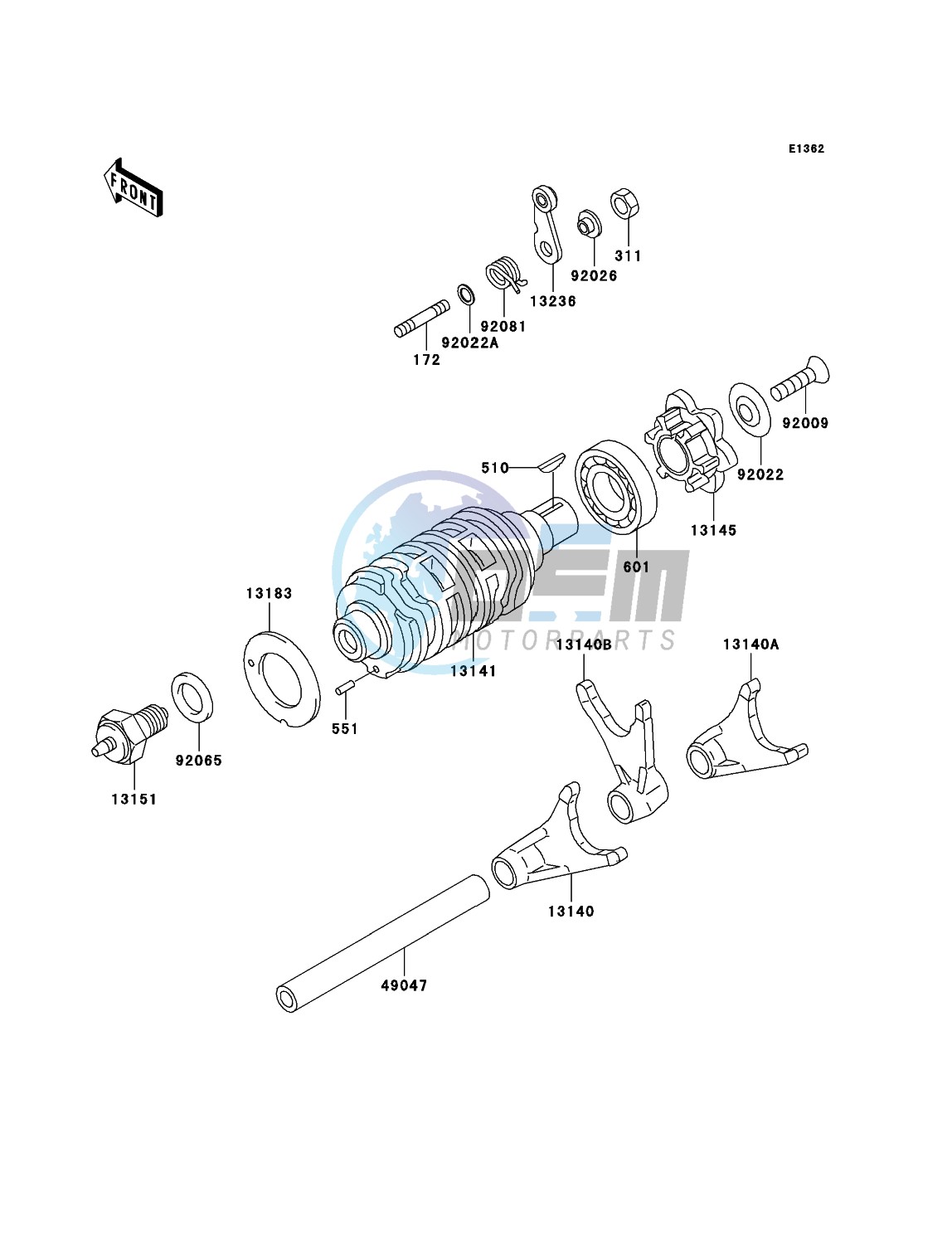 Gear Change Drum/Shift Fork(s)