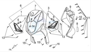 X'PRO 125 drawing FR PLATE / INNER PROTECTOR / INDICATORS