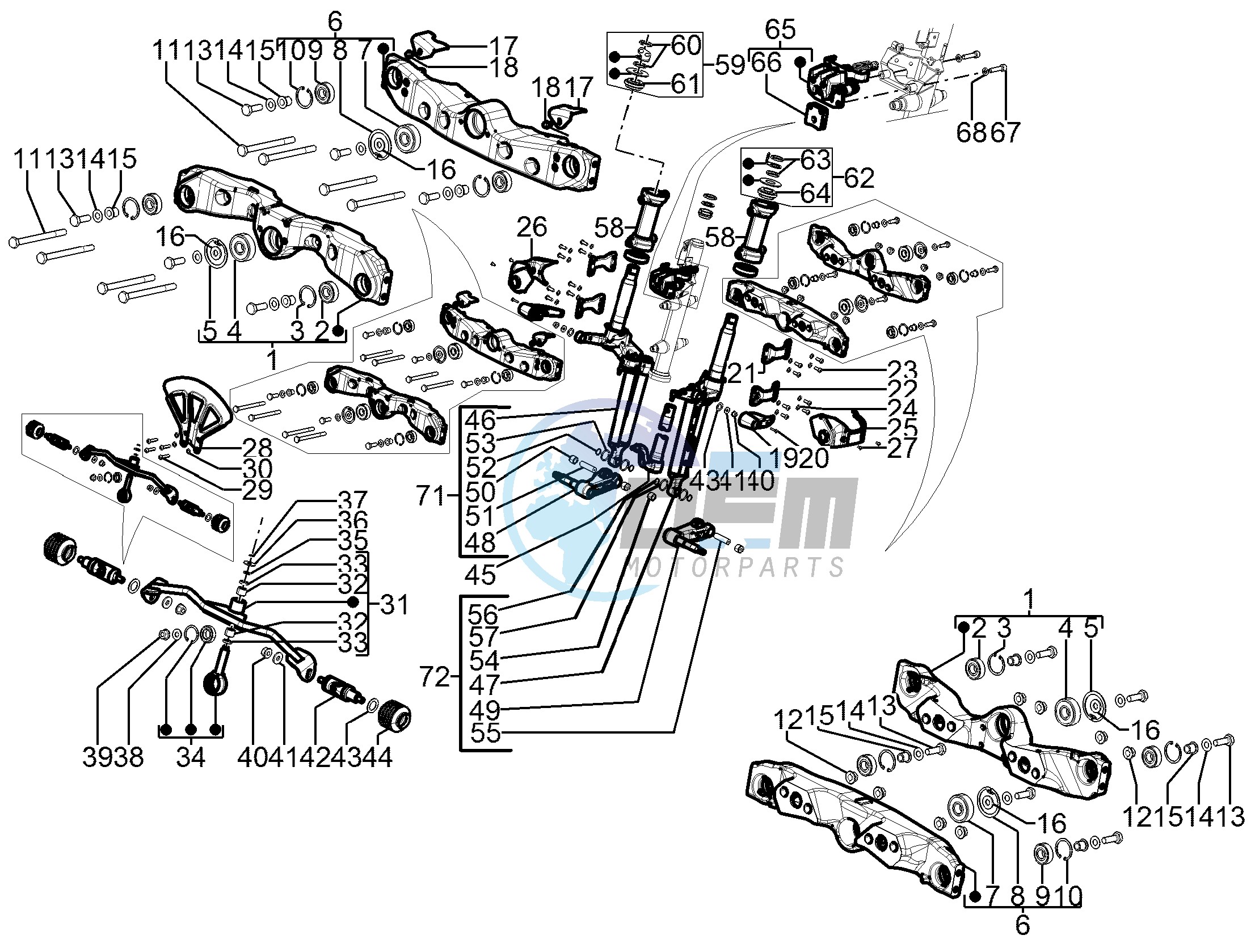 Front fork components (Mingxing)