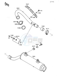 KSF 250 A [MOJAVE 250] (A8-A9) [MOJAVE 250] drawing MUFFLER-- S- -