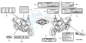 CB600FA9 France - (F / ABS CMF) drawing CAUTION LABEL