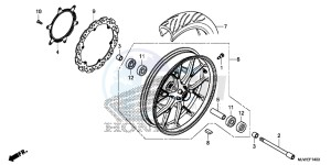 CBR500R England - (3ED) drawing FRONT WHEEL