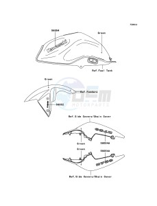 Z750_ABS ZR750M7F GB XX (EU ME A(FRICA) drawing Decals(Green)