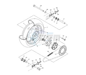 XJ6-F DIVERSION 600 drawing REAR WHEEL