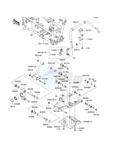 KVF 750 B (BRUTE FORCE 750 4X4I) (B6F-B7FA) B6F drawing REAR SUSPENSION