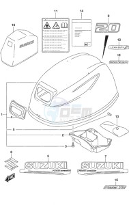 DF 20A drawing Engine Cover w/Power Tilt