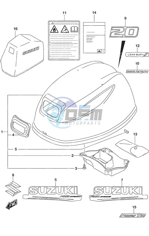 Engine Cover w/Power Tilt