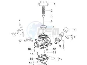 GTV 125 4T Navy (Euro 3) drawing Carburetor components