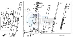 ST1300A9 France - (F / ABS CMF MME) drawing FRONT FORK