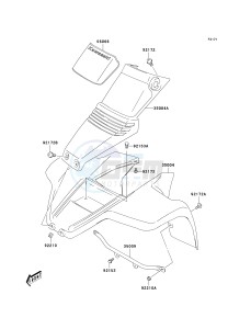 KSF 80 A [KFX80] (A6F) A6F drawing FRONT FENDER-- S- -