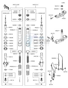 KX85 KX85CFF EU drawing Front Fork