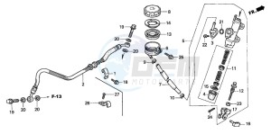 VTR1000SP VTR1000SP-2 drawing RR. BRAKE MASTER CYLINDER