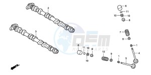 CBF600NA drawing CAMSHAFT/VALVE