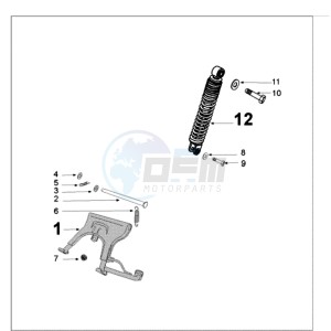 KISBEE RS drawing REAR SHOCK AND STAND