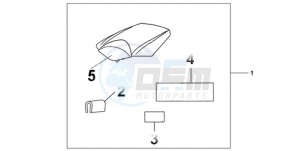 CBR1000RR9 BR / MME SPC - (BR / MME SPC) drawing REAR SEAT COWL ACHILLES BLACK METALLIC