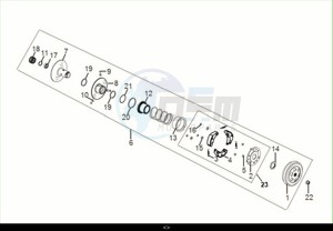 SYMPHONY 50 (XF05W1-IT) (E5) (M1) drawing DRIVEN PULLEY ASSY