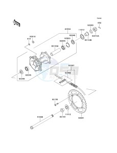 KLX 250 H [KLX250S] (H6F-H7F) H6F drawing REAR HUB