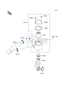 MULE_600 KAF400B9F EU drawing Air Cleaner-Belt Converter