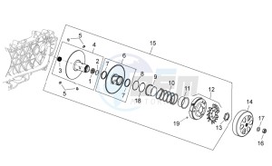 Scarabeo 125-200 e3 (eng. piaggio) drawing Clutch