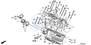 VTR2509 ED / LL MK drawing REAR CYLINDER HEAD