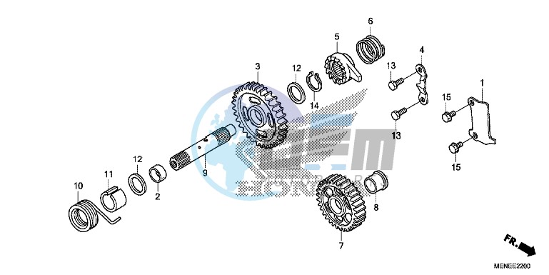 KICK STARTER SPINDLE