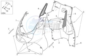 Sport City 125-200-250 e3 drawing Front body - Internal shield