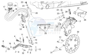 Shiver 750 (AA, JP, K, MAL, T, TW) drawing Rear brake system