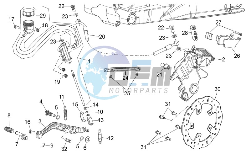 Rear brake system