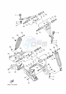 YFM700FWBD YFM7NKP (B5KG) drawing FRONT SUSPENSION & WHEEL