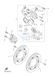 XJ6S 600 DIVERSION (S-TYPE) (36CF 36CH) drawing FRONT BRAKE CALIPER