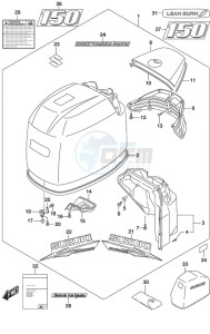 DF 150 drawing Engine Cover (Black) (C/R) (Model: ZG)