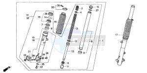 NX250 drawing FRONT FORK