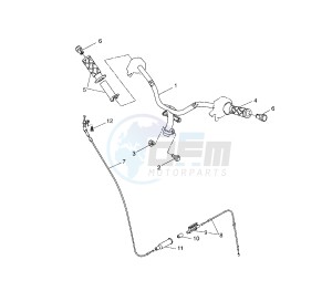 YQ AEROX 50 drawing STEERING HANDLE AND CABLE