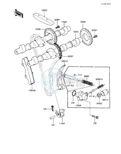 KZ 550 M [LTD SHAFT] (M1) [LTD SHAFT] drawing CAMSHAFTS_CHAIN_TENSIONER