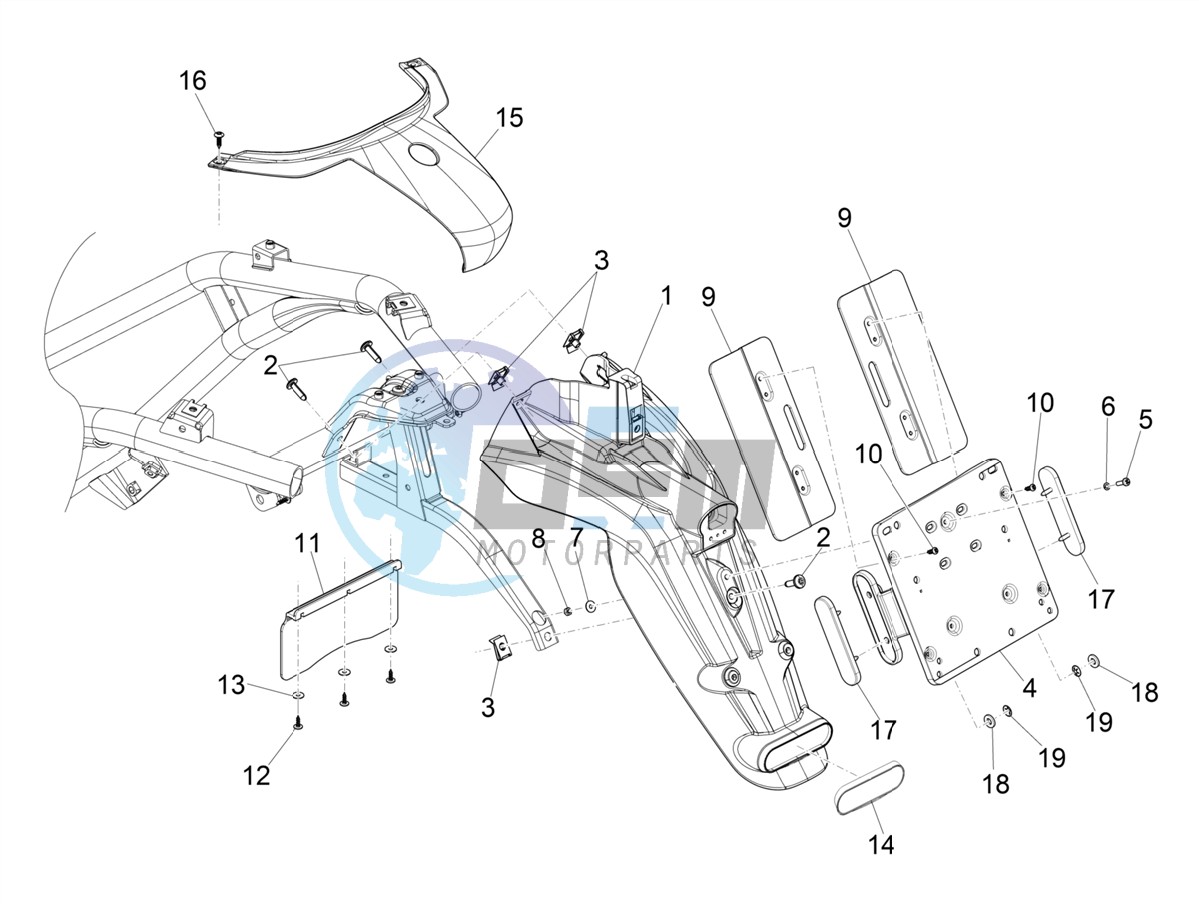 Rear cover - Splash guard