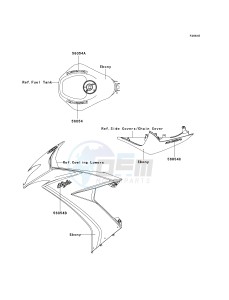 ZX 1000 E [NINJA ZX-10R] (E8F-E9FA) 0E9F drawing DECALS-- EBONY- --- E9F- -