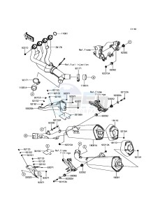 ZZR1400 ABS ZX1400JHF GB XX (EU ME A(FRICA) drawing Muffler(s)